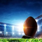 Football on stadium field