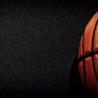 Basketball on black background
