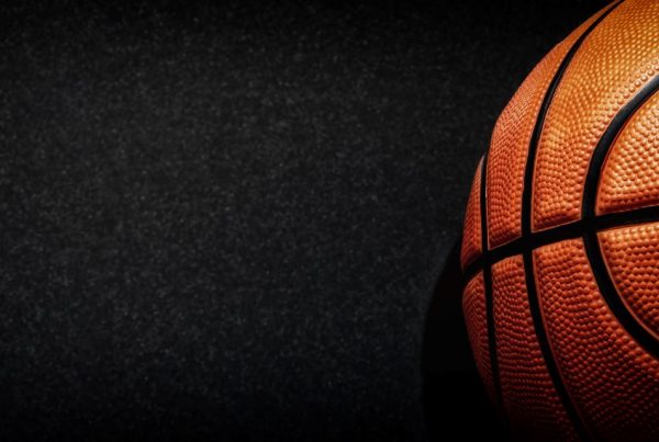 Basketball on black background